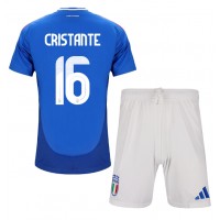 Camiseta Italia Bryan Cristante #16 Primera Equipación para niños Eurocopa 2024 manga corta (+ pantalones cortos)